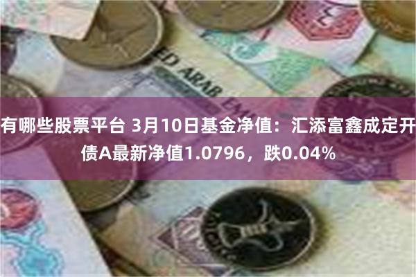 有哪些股票平台 3月10日基金净值：汇添富鑫成定开债A最新净值1.0796，跌0.04%