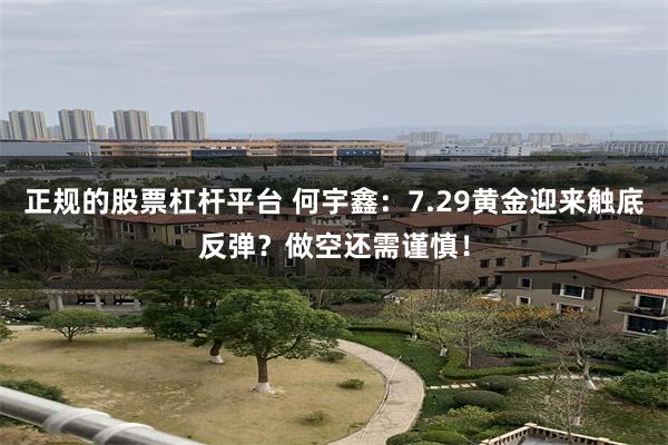 正规的股票杠杆平台 何宇鑫：7.29黄金迎来触底反弹？做空还需谨慎！