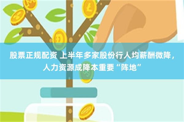 股票正规配资 上半年多家股份行人均薪酬微降，人力资源成降本重要“阵地”