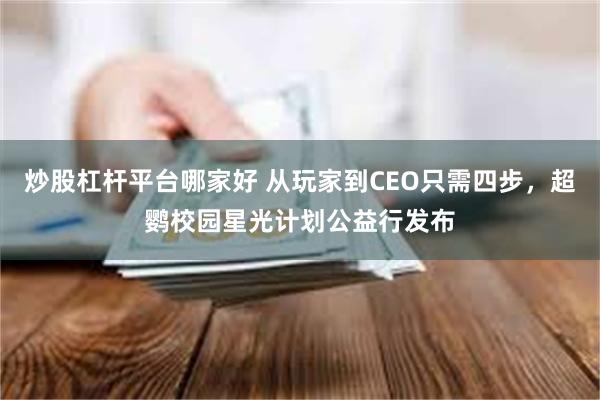 炒股杠杆平台哪家好 从玩家到CEO只需四步，超鹦校园星光计划公益行发布
